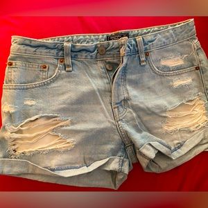 Abercrombie & Fitch distressed denim shorts